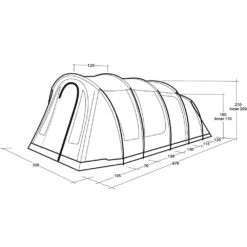 Outwell Phoenix 5 Tent (2025) -Vango Sale Store 111461 phoenix 5 drawing perspective2