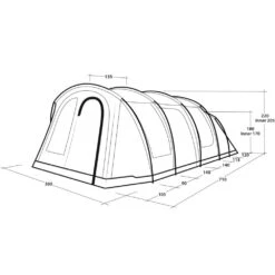 Outwell Phoenix 6+2 Tent (2025) -Vango Sale Store 111462 phoenix 6 2 drawing perspective2