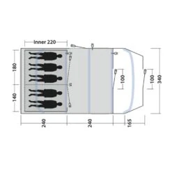 Outwell Tennessee 5 Air Tent (2025) 17 Outwell Tennessee 5 Air Tent (2025) -Vango Sale Store 111469 tennessee 5 air drawing floorplan3