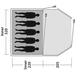 Outwell Earth 5 Plus Tent -Vango Sale Store 111486 earth 5 plus drawing floorplan3