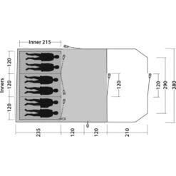 Outwell Carolina 6 Tent (2025) -Vango Sale Store 111518 carolina 6 drawing floorplan3