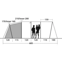 Outwell Carolina 6 Tent (2025) -Vango Sale Store 111518 carolina 6 drawing other5