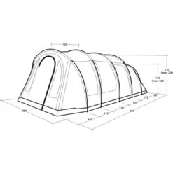 Outwell Carolina 6 Tent (2025) -Vango Sale Store 111518 carolina 6 drawing perspective2