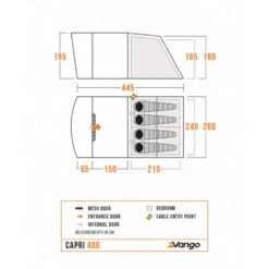 Vango Capri 400 Tent (2025) -Vango Sale Store capri 400 floorplan low res