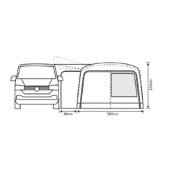 Outdoor Revolution Cayman Combo Air Mid Driveaway Awning (210-255cm) -Vango Sale Store cayman combo 2