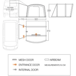 Vango Airbeam Vango Cove III Air Mid Awning (2024) -Vango Sale Store cove ii air mid floorplanlr