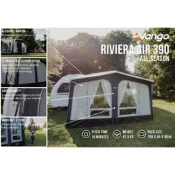 Vango Airbeam Vango Riviera Air 390 Elements TC Caravan Awning (2024) -Vango Sale Store riviera air 390 as