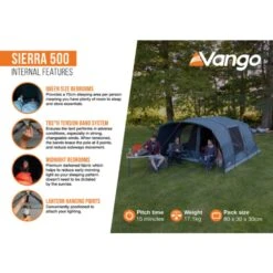 Vango Sierra 500 Poled Tent (2025) -Vango Sale Store sierra 500 infographic2 lowres