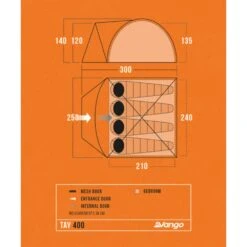 Vango Tay 400 Tent (2025) -Vango Sale Store tay 400 floorplan low res