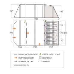 Vango Airbeam Vango Lismore TC Air 600XL Tent Package (incl Footprint) -Vango Sale Store vango 2023 tents floorplan stargrove air tc 600xl